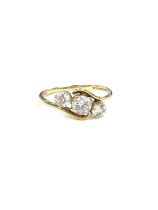 Ladies hallmarked 14ct gold stone set dress ring, ring size N/O, overall weight 1.7g