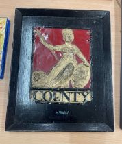 Vintage framed Country wall plaque measures approximately 13 inches tall 10.5 inches wide