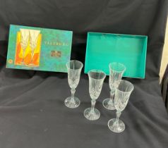 Box of four crystal de Flandre flute glasses