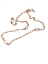 Italian hallmarked 9ct ladies detailed necklace, overall length 56cm, approximate weight 5.2g