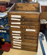 Vintage 12 drawer multi drawer measures approximately 23 inches tall