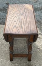 small gateleg oak table, approximate measurements: Height Length 23 inches, Width with leaves 33