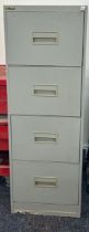 4 Drawer metal filing cabinet with key