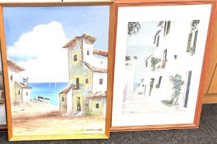 2 Signed art pieces, to include, Largest measures 30 inches tall, width 22 inches