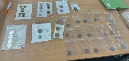 Selection of vintage and later coins to include Beatrix Potter 50 p coins 2017, Isle of Man 50p