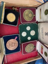 Selection of cased coins and medals