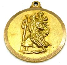 Hallmarked 9ct gold St Christopher pendant, approximate weight 4.8g