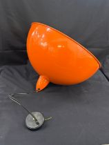 One extra large orange dome ceiling light measures approx 21 inches diameter