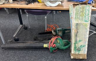 Hedge cutter, chainsaw and leaf blower - all untested