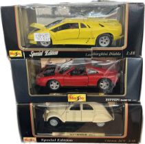 Selection of Maisto special edition model cars to include Maisto Special Edition 1:18 Citroen 2CV (