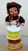 Vintage 1970's battery operated monchhichi drumming toy