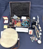 Large selection of assorted costume jewellery includes Coral, silver etc