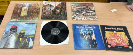 Selection of Black Sabbath records includes Greatest hits, Mob Rules, Attention etc