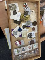 Large selection of assorted badges, replica medals etc