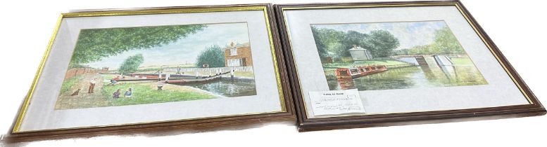 Two framed water colours signed ' PJ Averson Maunder', frame measurement: Width 13.5 inches,