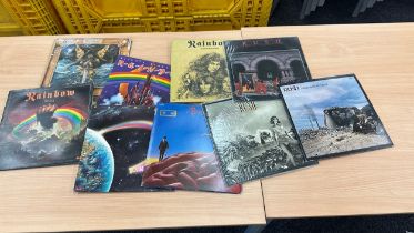 Large selection of records includes The Rush, Rainbow etc