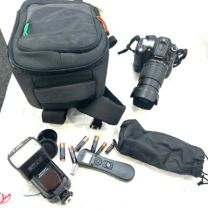 Nikon D90 camera with Nikon DX 18-105mm lens, battery, remote, chargers, carry case, Nikon neewer