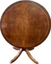 Tilt top mahogany table measures 41 inches diameter 30 inches tall
