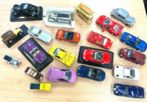 Selection of vintage and later toy cars to include Burago, Maisto etc