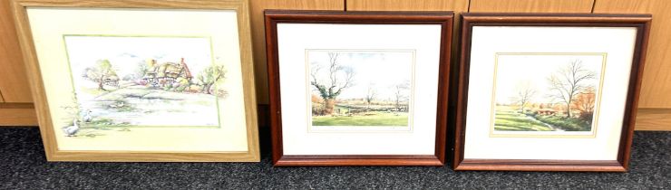 3 framed signed prints artist to include Nick Turley, Glenda Rae, largest frame measurements: Height