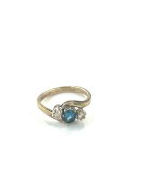 Ladies hallmarked 9ct diamond and stone set ring, ring size L, approximate weight 1.9g