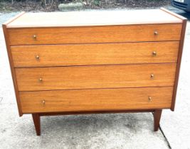 A Younger Limited mid century 4 drawer chest of drawers 33 inches tall 42 inches wide 18 inches