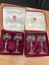 2 Cased sets of Cristalleri Zwiesel glass sets