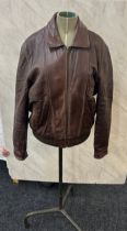 Vintage S&A Canada leather gents jacket size 38 inches chest, has sustained a tear in leather