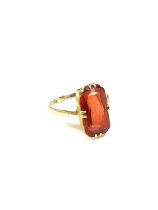 Ladies hallmarked 14ct stone set dress ring, ring size T , approximate total weight: 4.2g
