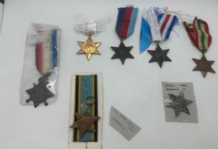Selection of Replica star medals includes The air Crew, the Atlantic Star, The France and German
