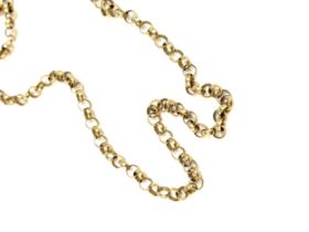 Ladies hallmarked 9ct gold belcher chain, approximate chain length 18 inches, approximate weight