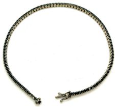 Designer Burato 18ct gold and black diamond ladies tennis bracelet, approximately 90 fine black