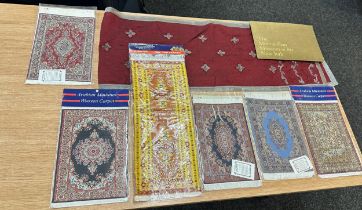 Selection of Arabian miniature woven carpet and other