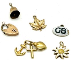 Selection of 9ct gold charms, approximate weight 5.9g