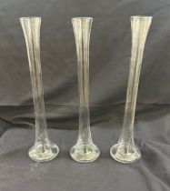 Three 50 cm glass vases