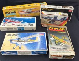 Selection of aircraft models to include: Guillows Cessna 150, Matchbox F9F-4 Panther, Cessena 150,