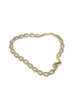 Ladies hallmarked 9ct delicate bracelet, overall length 17cm, approximate weight 2.7g