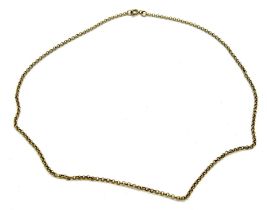 Hallmarked 9ct ladies delicate necklace,, approximate length 44cm, approximate weight 5g