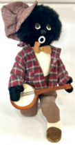 Merrythought Golly teddy playing banjo, overall height 12 inches