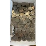 Tray of vintage coins includes 10ps and 5ps