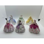 Selection of 6 Coalport Fairest flowers lady figurines all with COA to include Petunia, Fuchsia,