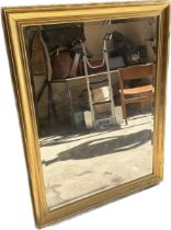 Large gilt bevelled edge mirror measures approx 36 inches wide by 46 inches tall