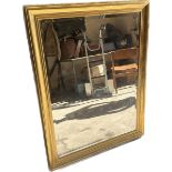 Large gilt bevelled edge mirror measures approx 36 inches wide by 46 inches tall