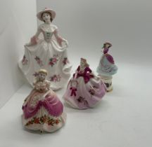 Selection 3 small Coalport lady figurines all with COA to include May, Serenade, Flora, Royal