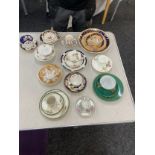Selection of assorted cups and saucers and some trio sets includes Royal Doulton, Ainsley etc