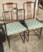 Two antique Edwardian hall chairs overall good condition