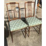 Two antique Edwardian hall chairs overall good condition