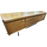Teak mid century White≠wton three door three drawer long sideboard measures approx 29 inches tall by