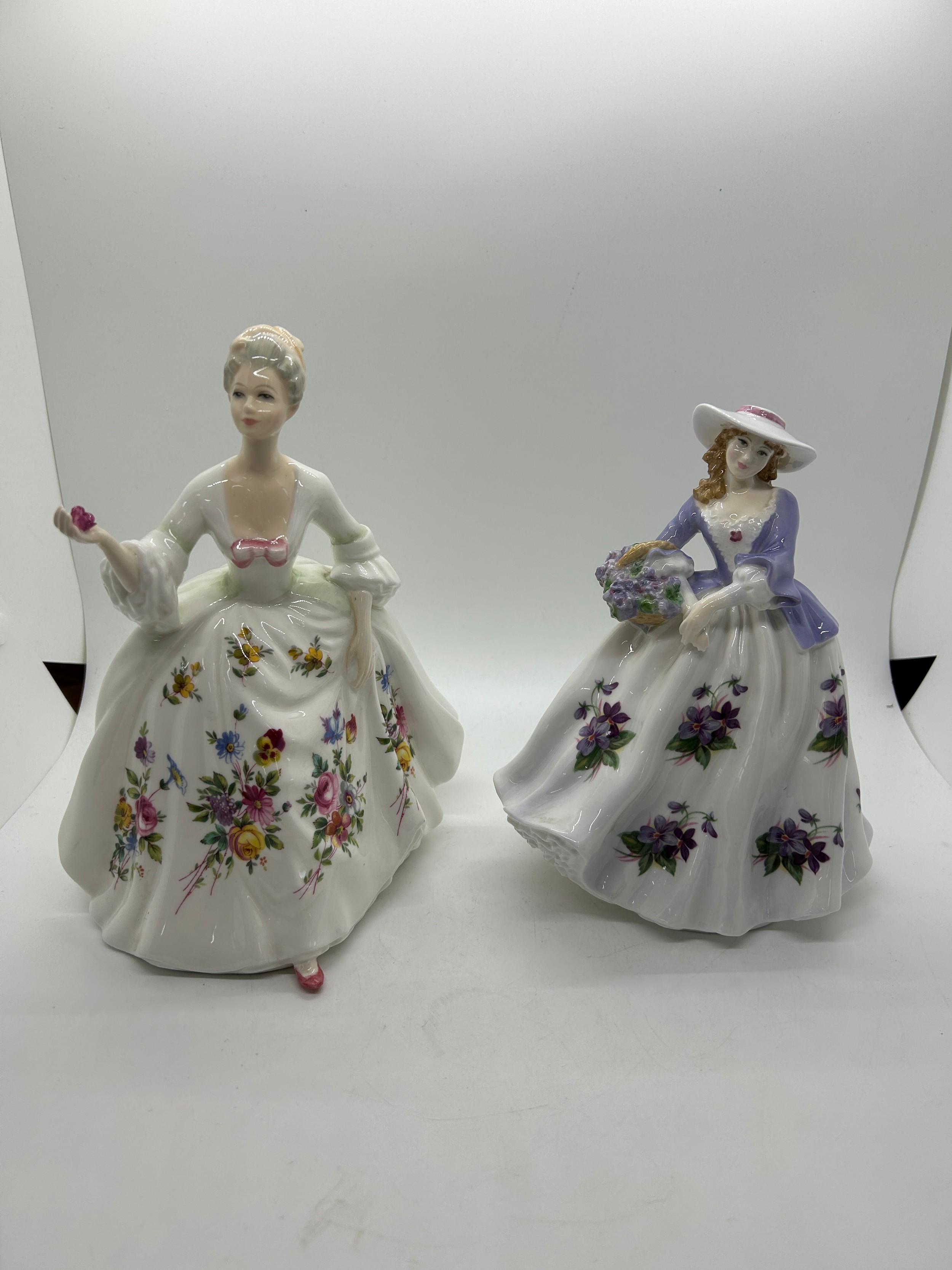 Royal Doulton HN2468 Diana, Royal Worcester Sweet Violet with COA