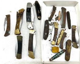 Selection of vintage pocket knives, metal detector finds